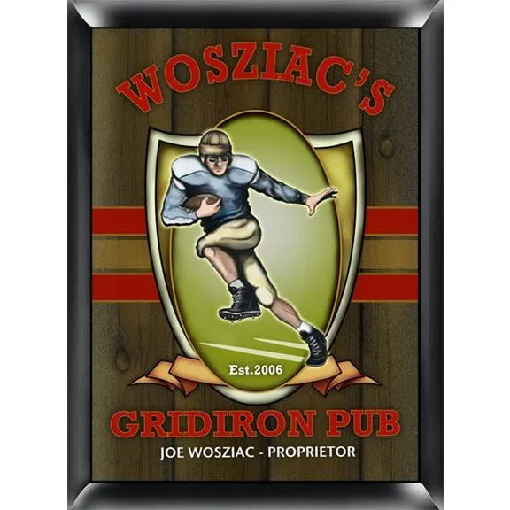 Traditional Gridiron Personalized Tavern Sign