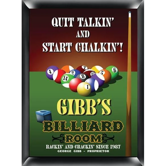 Traditional Billiards Personalized Tavern Sign