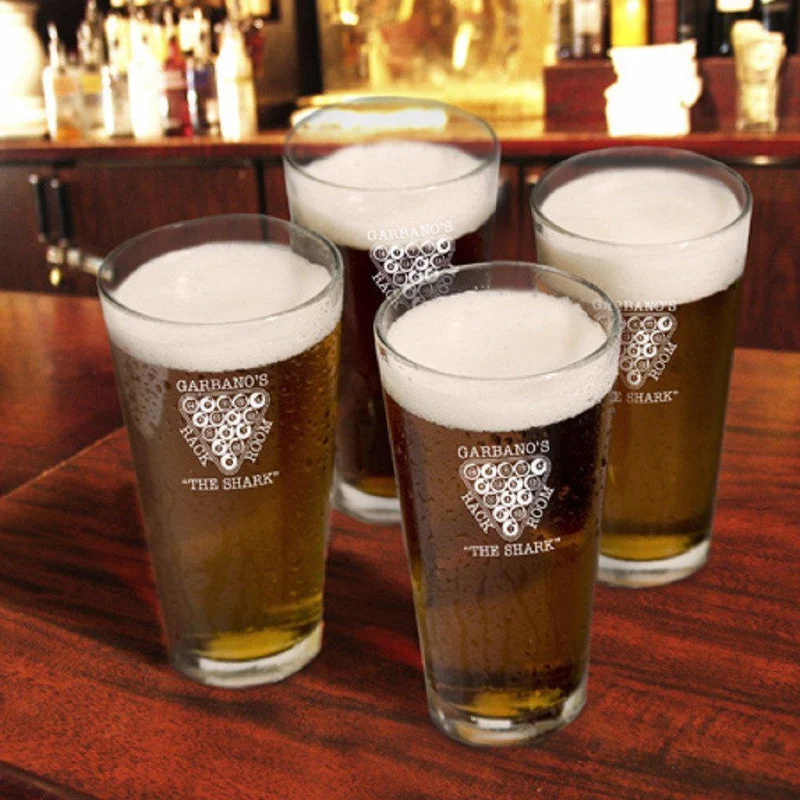 Set of 4 Personalized Sports Icon Pint Glasses