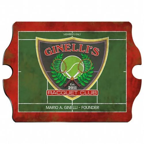 Racquet Club Personalized Vintage Style Tavern Sign