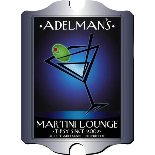 Martini After Hours Personalized Vintage Style Tavern Sign