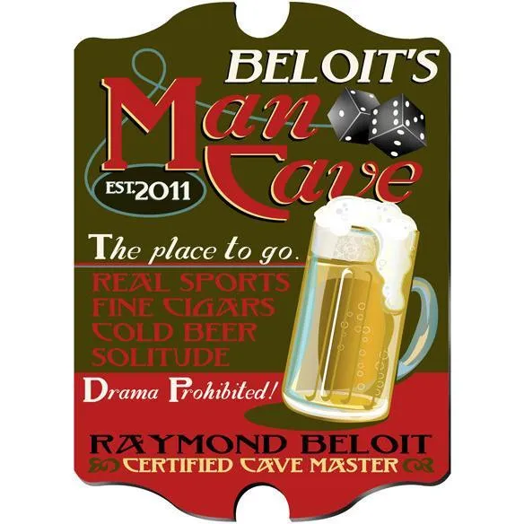 Man Cave Personalized Vintage Style Tavern Sign
