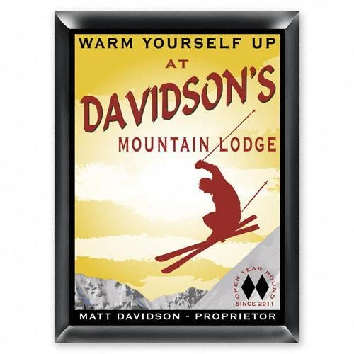 Ski Lodge Personalized Traditional Tavern Sign