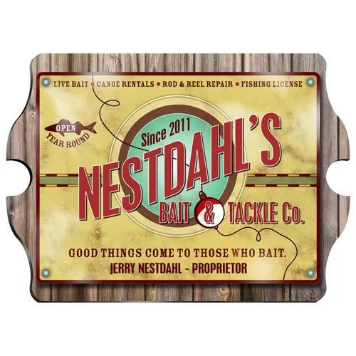 Bait and Tackle Company Personalized Vintage Style Tavern Sign