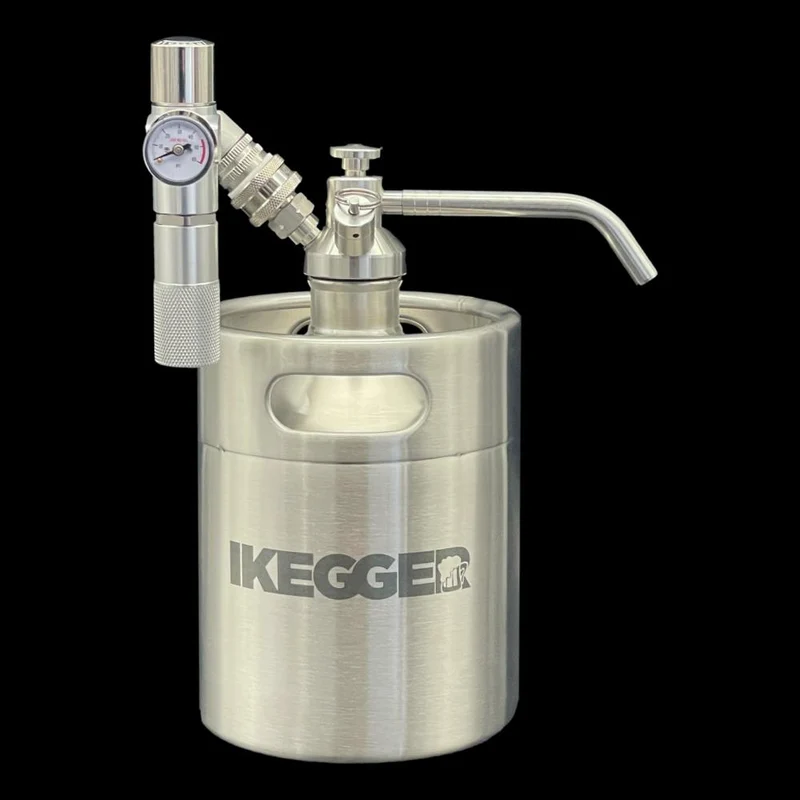 iKegger 2.0 | Basic Mini Keg Set with Push-Tap & Mini Regulator – Tap System for Beer, Cocktails & Nitro