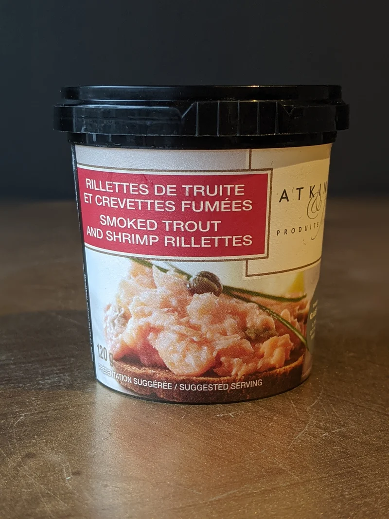 Rillettes de truite et crevettes fumées