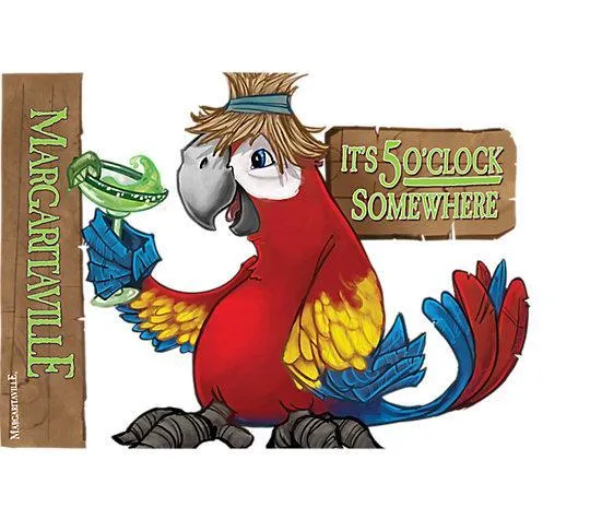"It's 5 O'Clock Somewhere" Parrot 24 oz. Tervis Tumbler with Lid - (Set of 2)