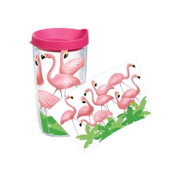 Lawn Flamingos 16 oz. Tervis Tumbler with Lid - (Set of 2)