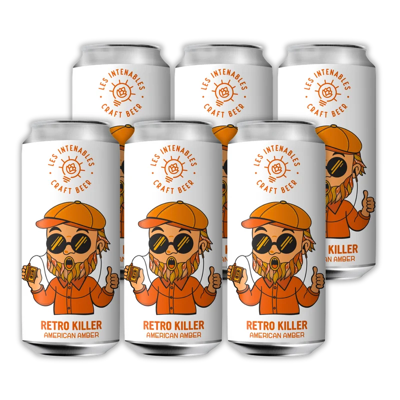 Pack de 6 Retro Killer - American Amber - 6x44cl
