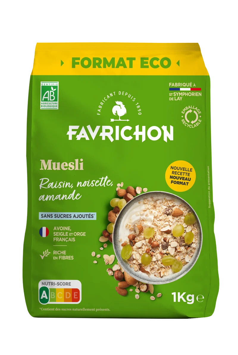 Muesli raisin, noisette & amande bio format éco