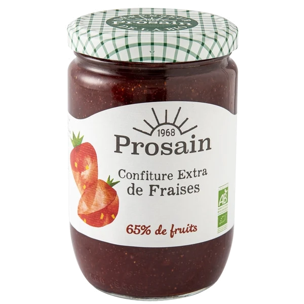 Confiture extra de Fraises - 65% de fruits bio