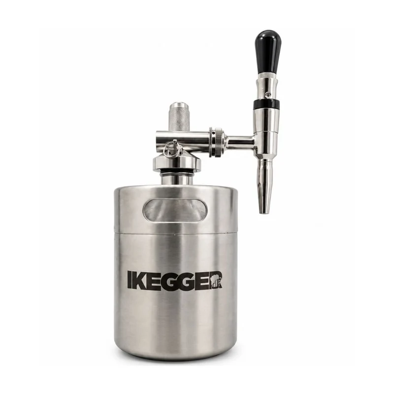 iKegger Nitro Stout & Cocktail Mini Keg Set – 2L Keg with Stainless Steel Nitro Tap