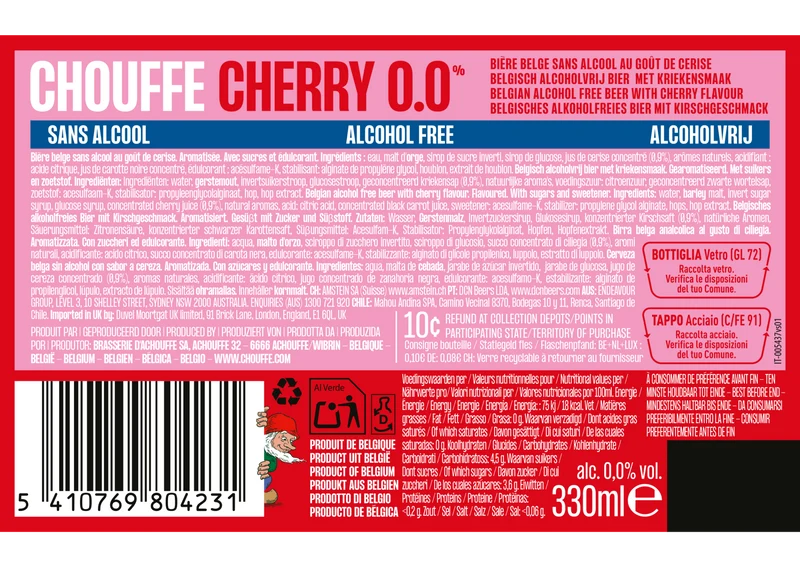 Bière Cherry Chouffe sans alcool 0,0%