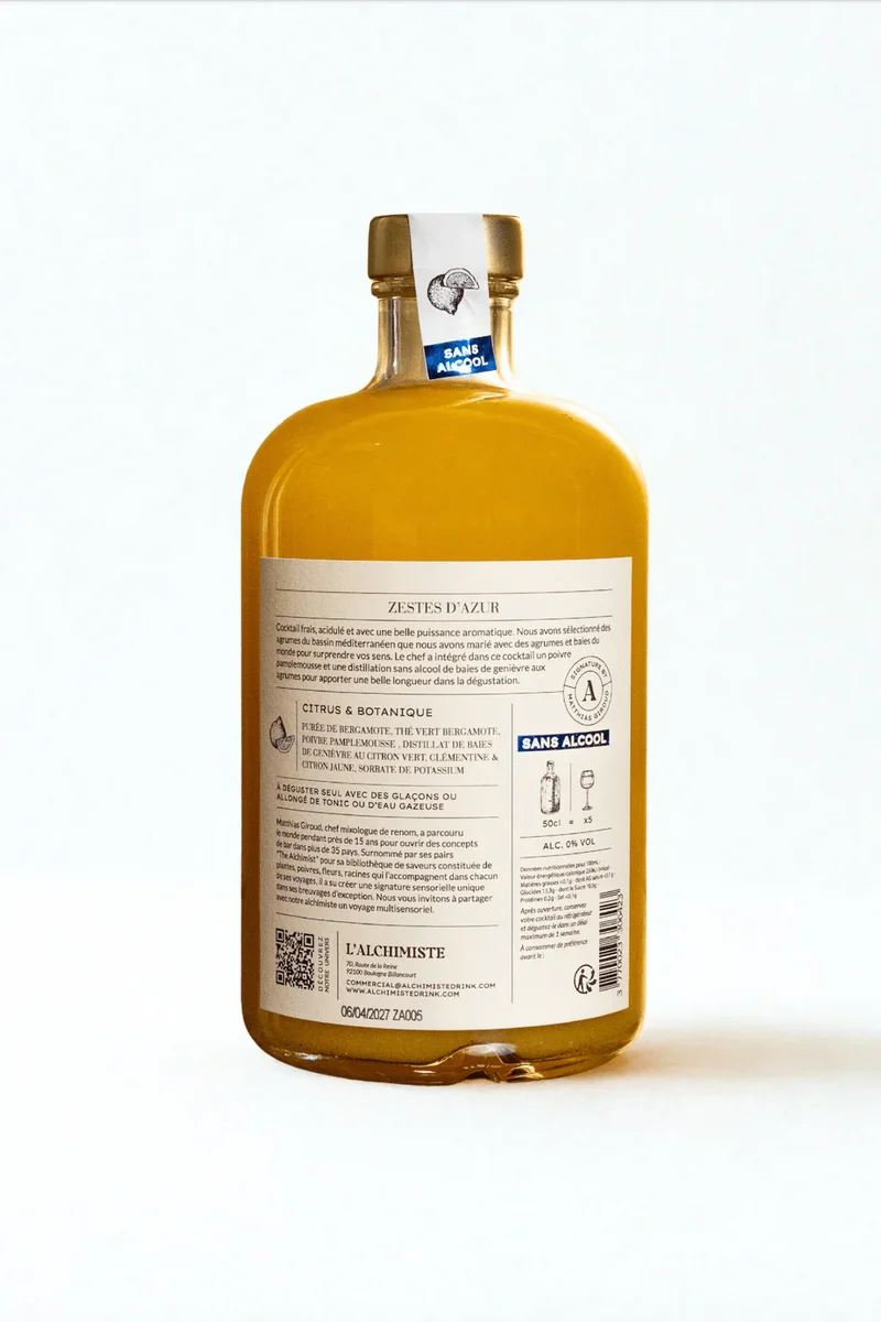 Cocktail Zestes d'Azur 0,0% - L’Alchimiste by Matthias Giroud - 50 cl