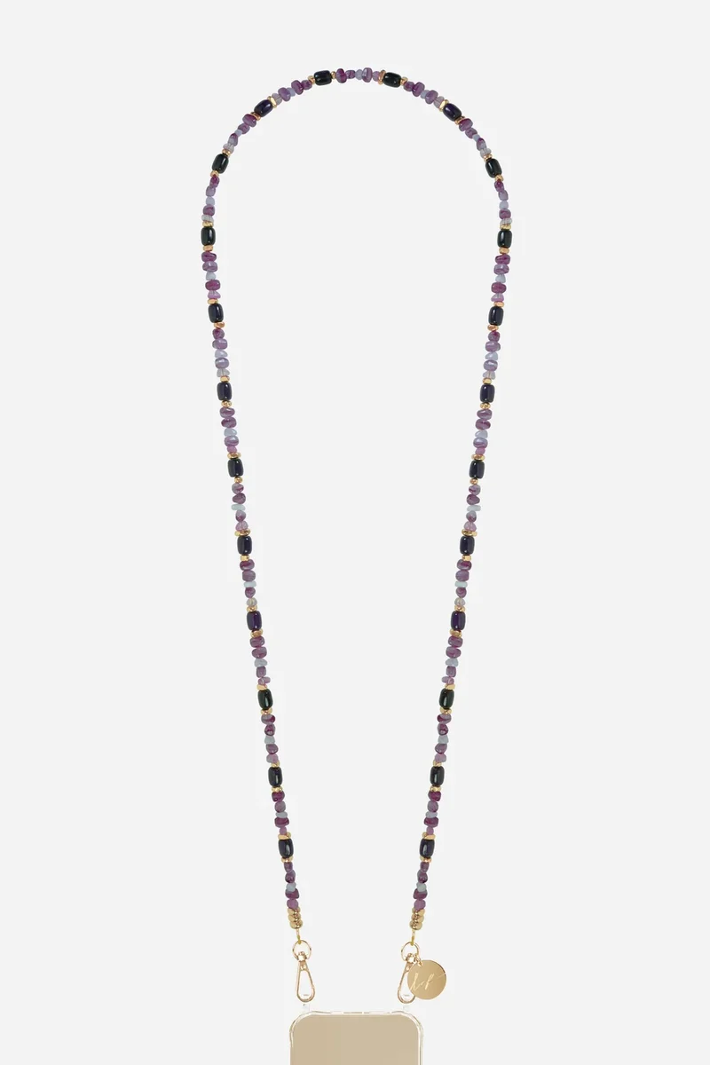 Chaine téléphone - Longue Lana violet 120 cm