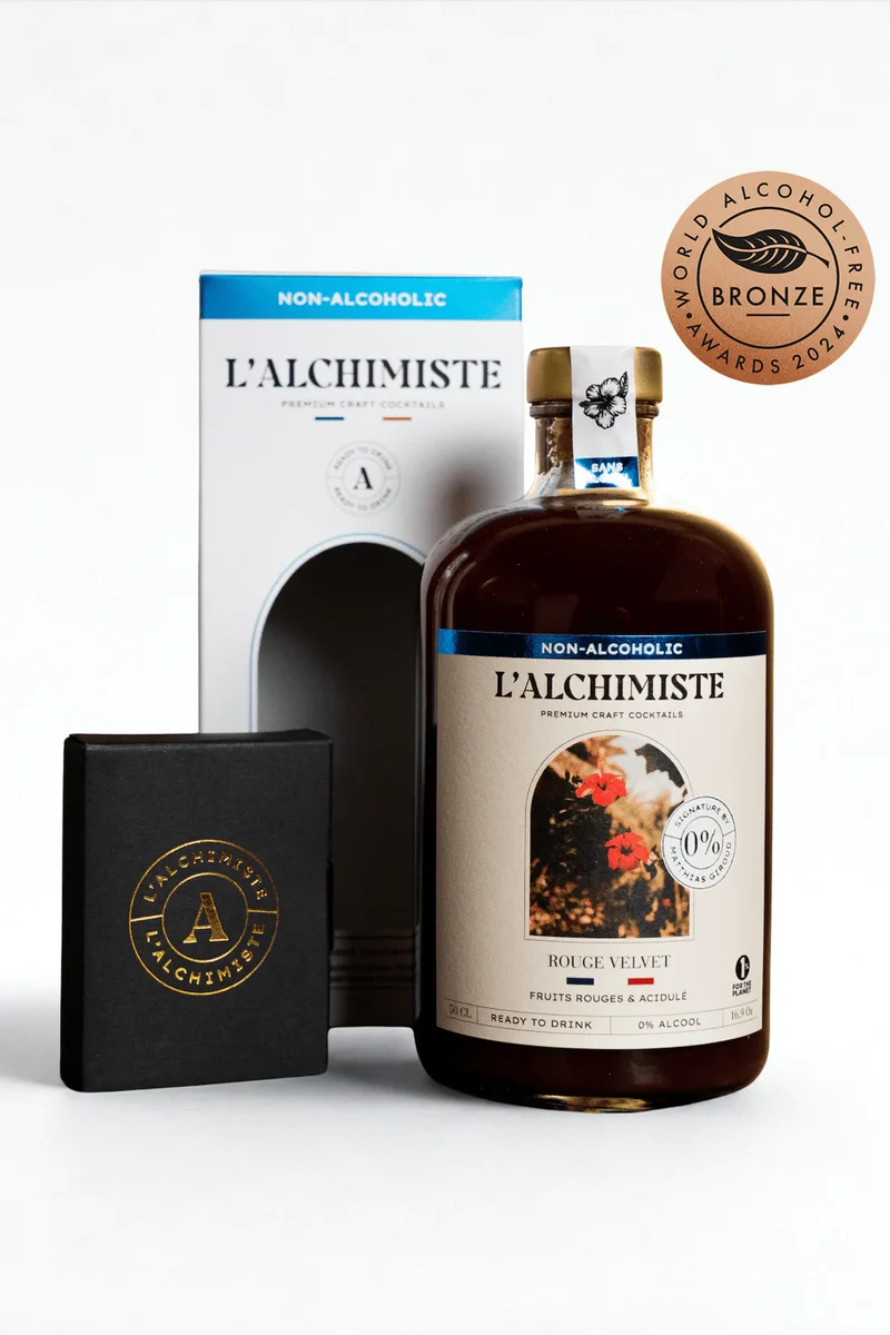 Cocktail acidulé Rouge Velvet 0,0% - L’Alchimiste by Matthias Giroud - 50 cl