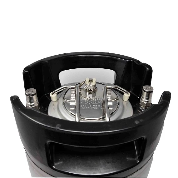 9,45L Ball Lock Keg with rubber base and handle
