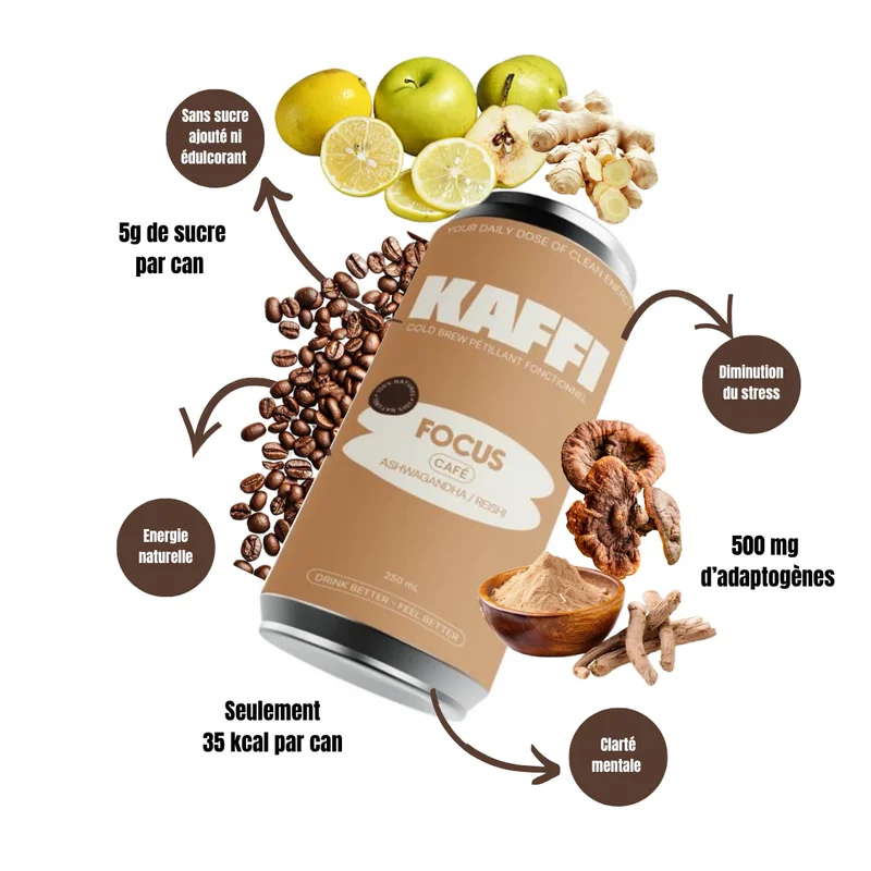 Boisson énergisante FOCUS CAFÉ : Ashwagandha & Reishi - Drink Kaffi