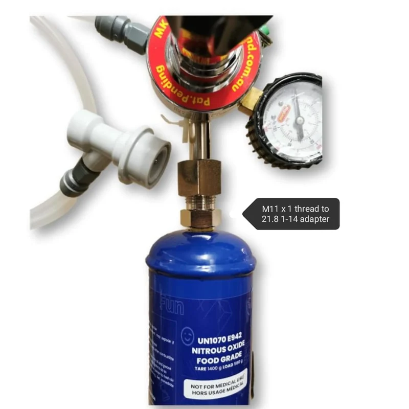 M11 Adaptor for MK4 Dual Gauge Regulator | For Disposable N20 Bottles
