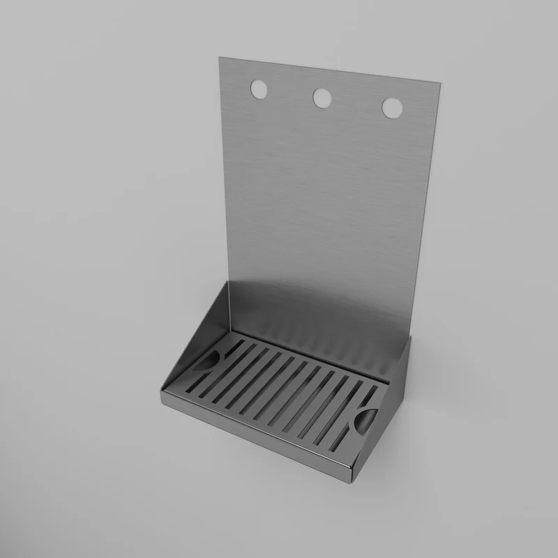 Wall Mount Drip Tray with Faucet Holes