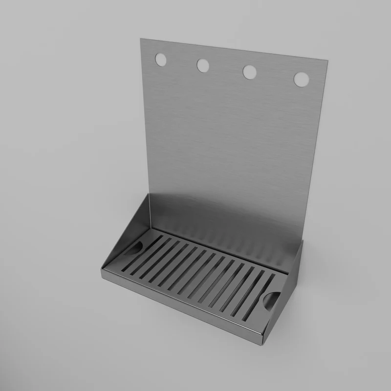 Wall Mount Drip Tray with Faucet Holes