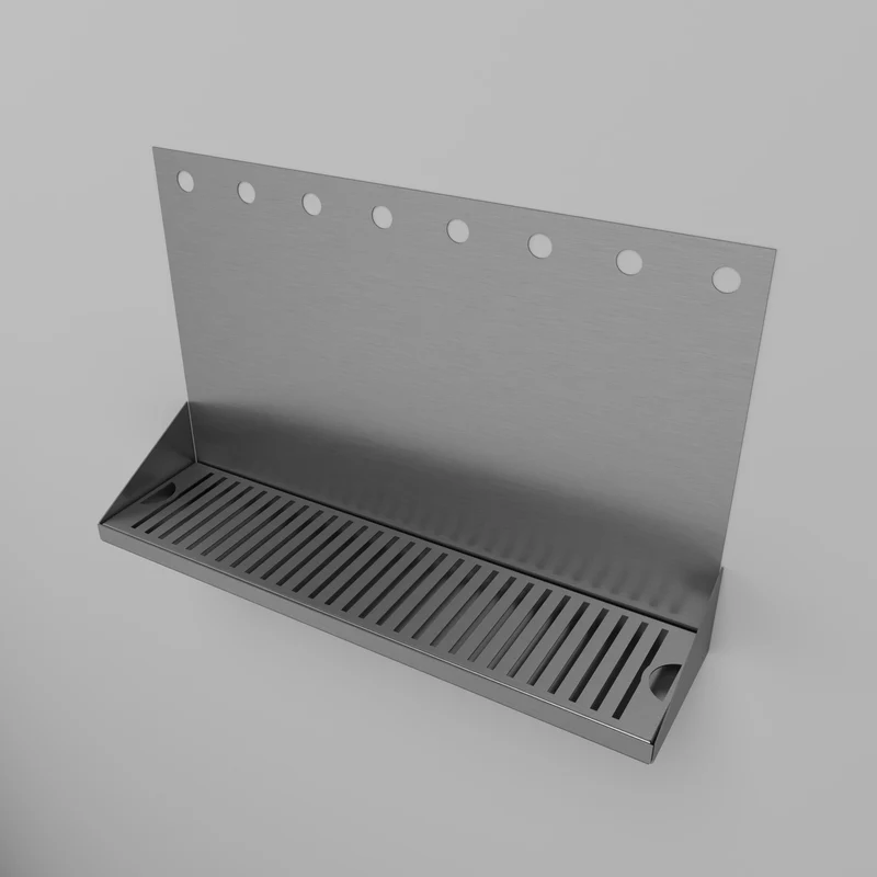 Wall Mount Drip Tray with Faucet Holes