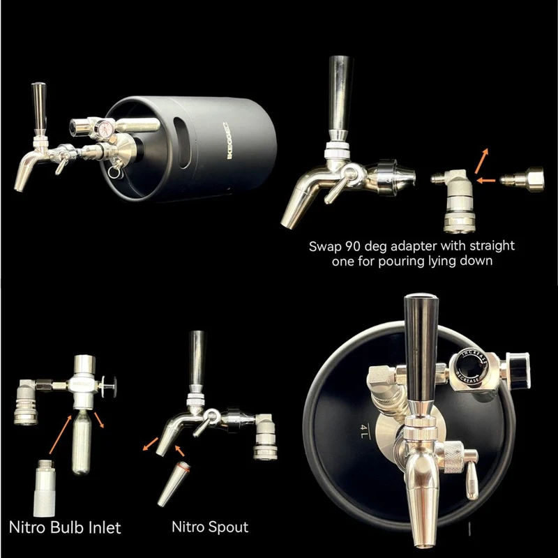 iKegger | Complete Tapping Head for Mini Kegs – CO₂ & Nitro | with Flow-Control Tap