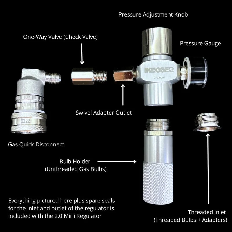 iKegger | Complete Tapping Head for Mini Kegs – CO₂ & Nitro | with Flow-Control Tap