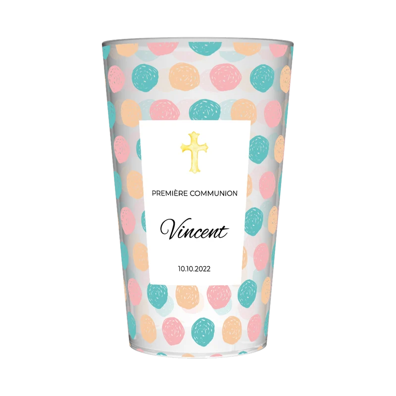 Gobelet personnalisé Communion Ronds
