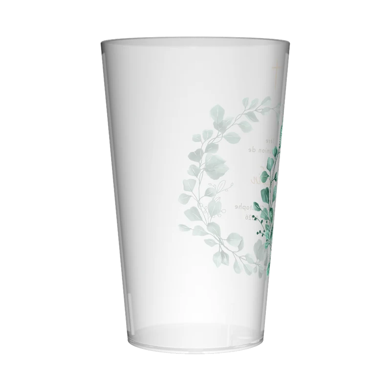 Gobelet personnalisé Communion Couronne Feuilles