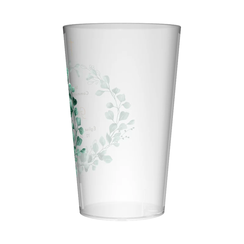 Gobelet personnalisé Communion Couronne Feuilles