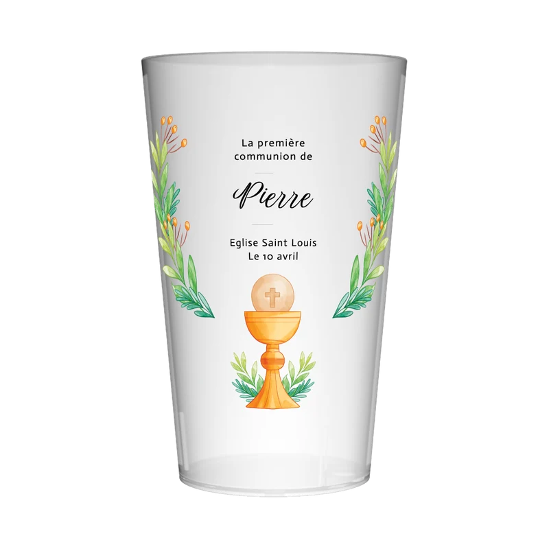 Gobelet personnalisé Communion Florale