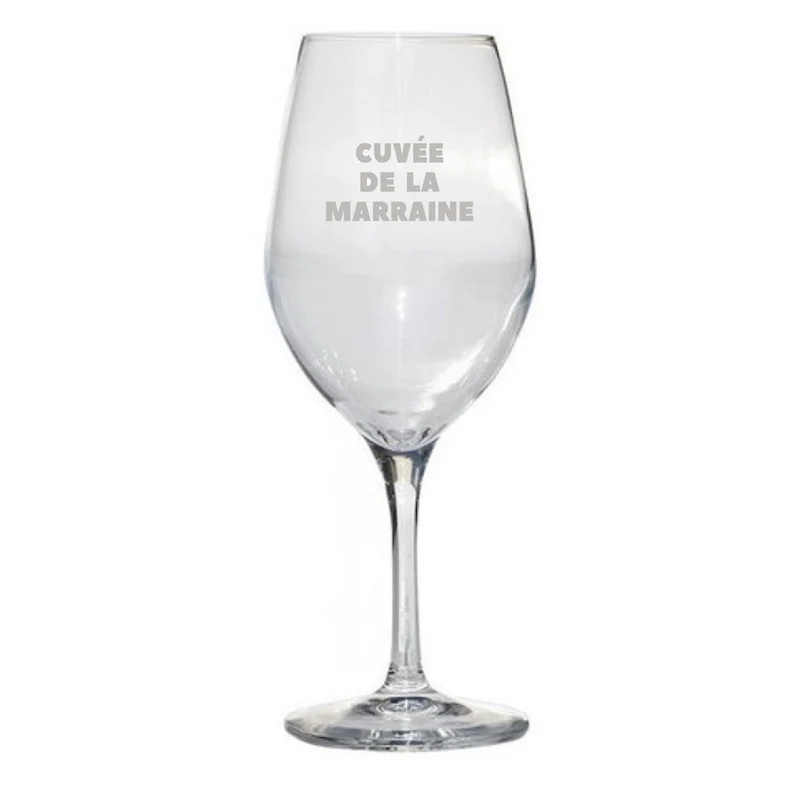 Verre à vin personnalisé - cuvée de la marraine