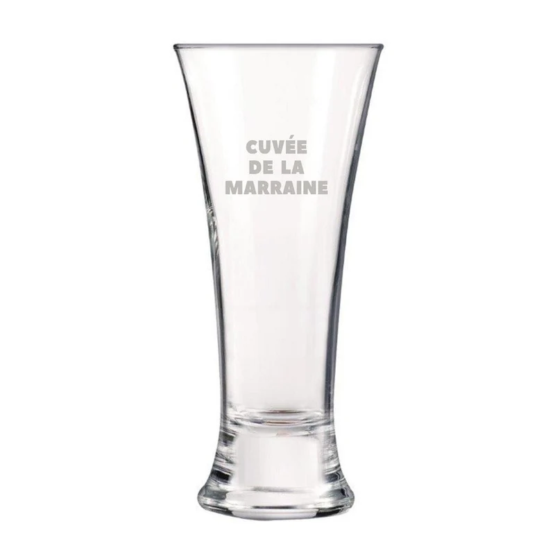 Verre à bière droit personnalisé - cuvée de la marraine