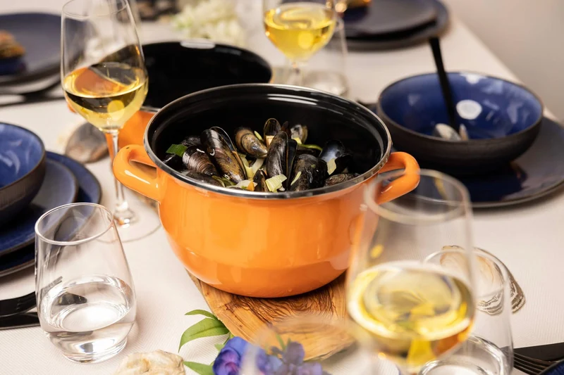 Casserole a moules Cosy & Trendy - en acier émaillé - Orange - ø 18 cm / 2,8 L