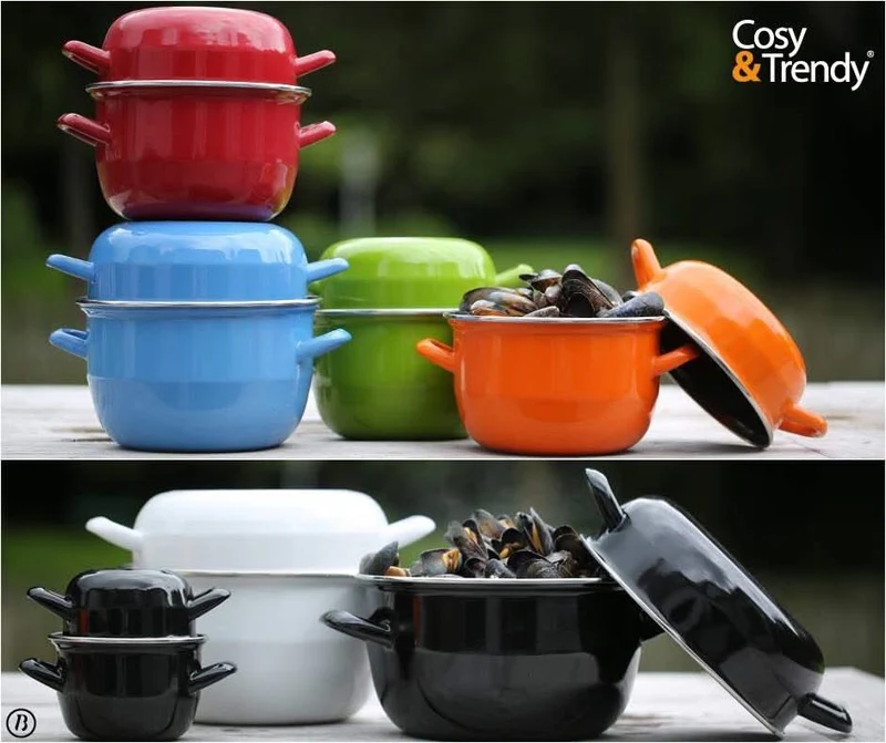 Casserole à moules Cosy & Trendy - en acier émaillé - 5 litres - ø 24 cm
