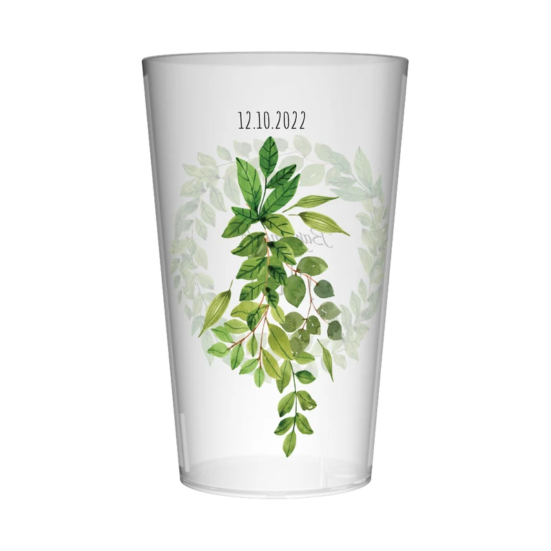 Gobelet personnalisé Baptême Feuilles