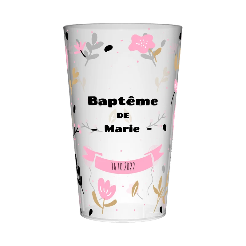 Gobelet personnalisé Baptême Nature
