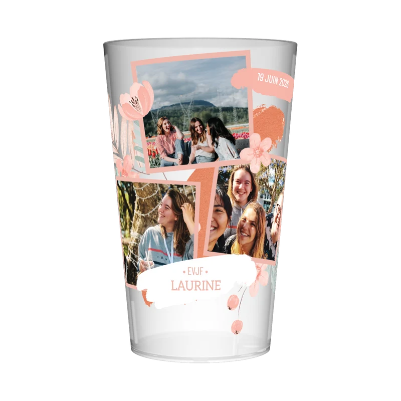 Gobelet personnalisé pour EVJF Photos Fleuries