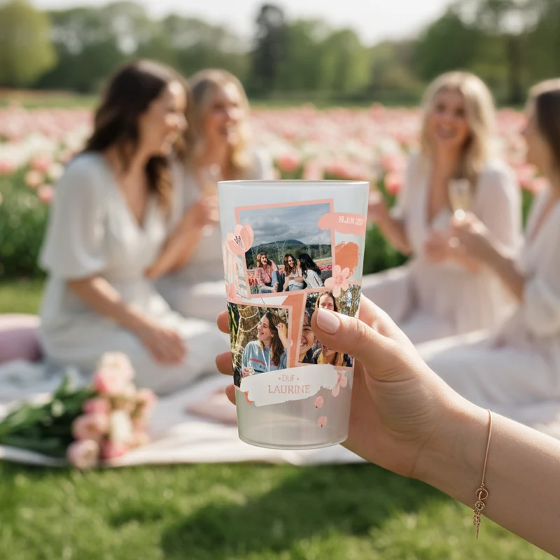 Gobelet personnalisé pour EVJF Photos Fleuries