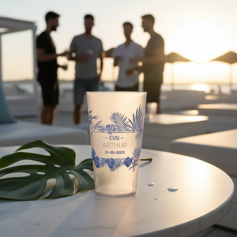 Gobelet personnalisé pour EVG Ibiza Bleu