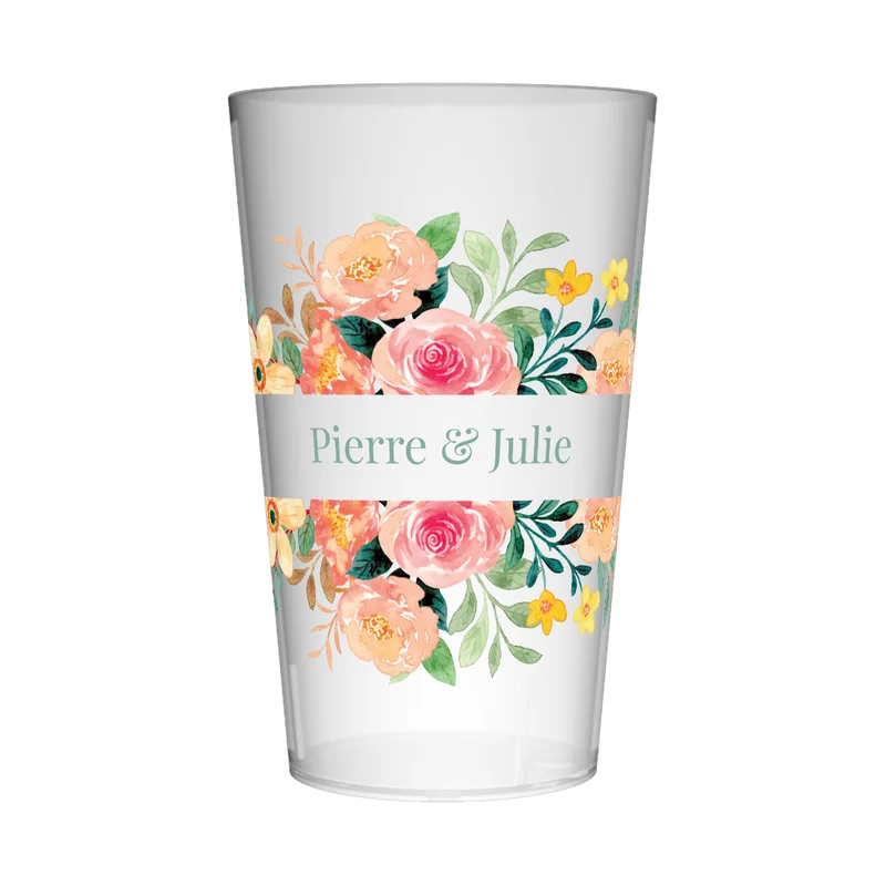 Gobelet personnalisé Mariage Bouquet Coloré