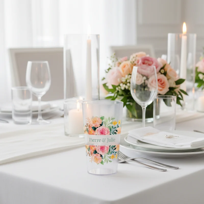 Gobelet personnalisé Mariage Bouquet Coloré