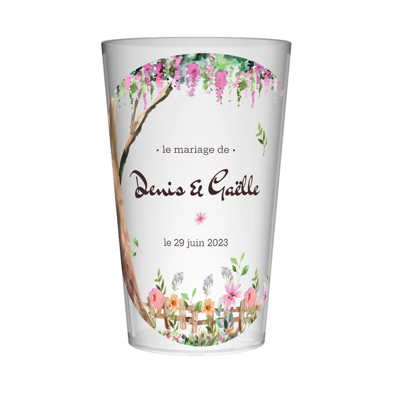 Gobelet personnalisé Mariage Pink Frame