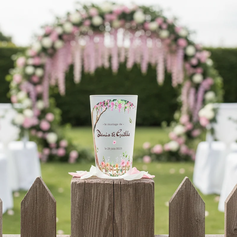 Gobelet personnalisé Mariage Pink Frame