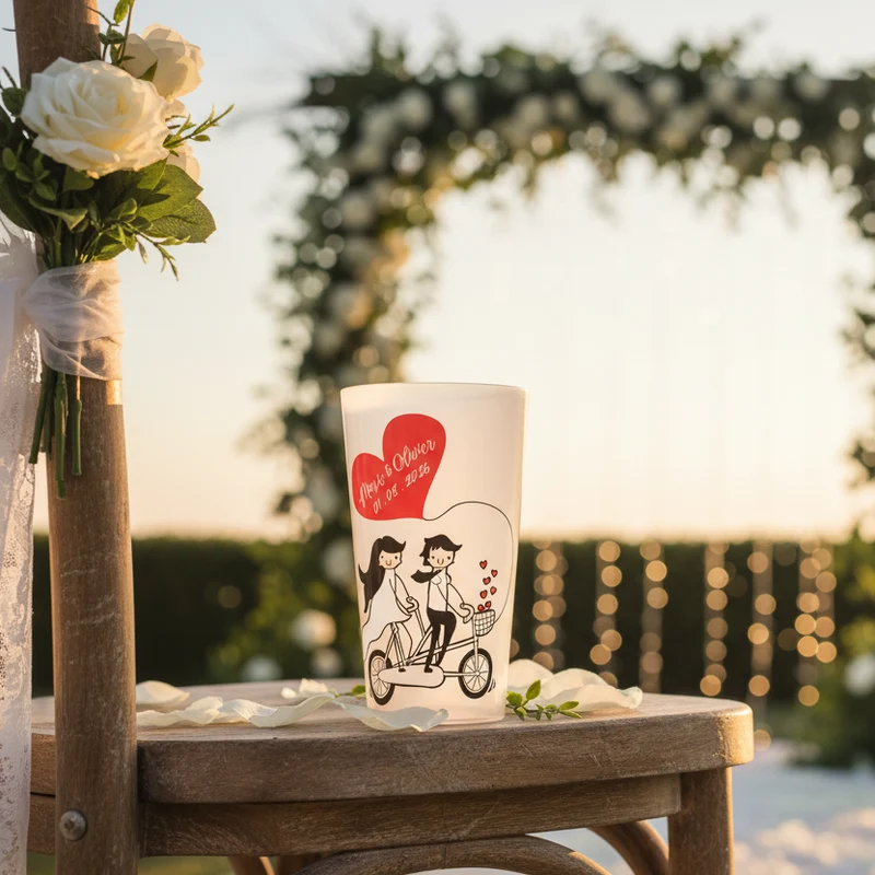 Gobelet personnalisé Mariage Bike