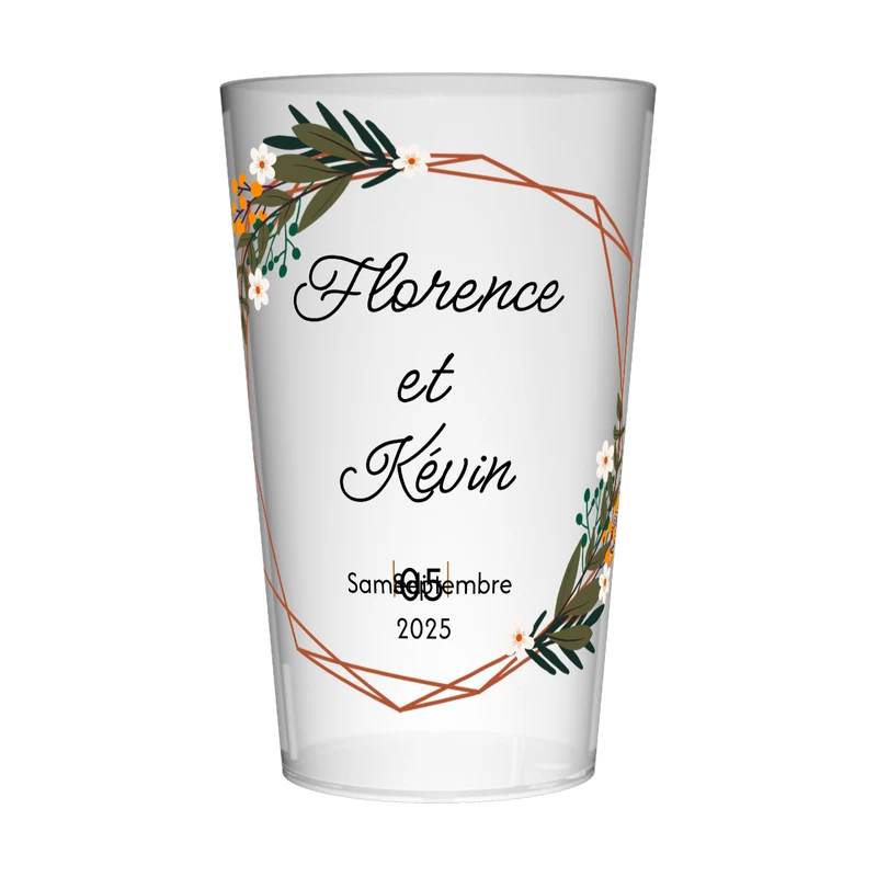 Gobelet personnalisé Mariage Flowers