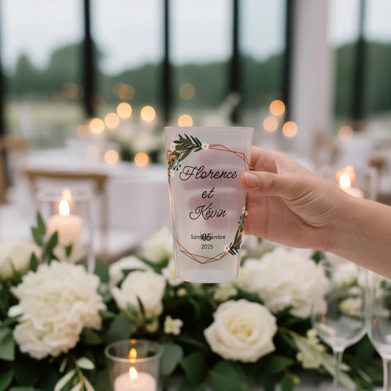 Gobelet personnalisé Mariage Flowers