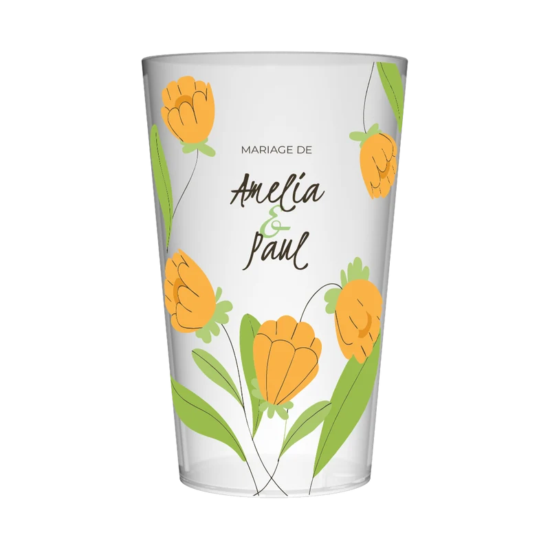 Gobelet personnalisé Mariage Tulipes