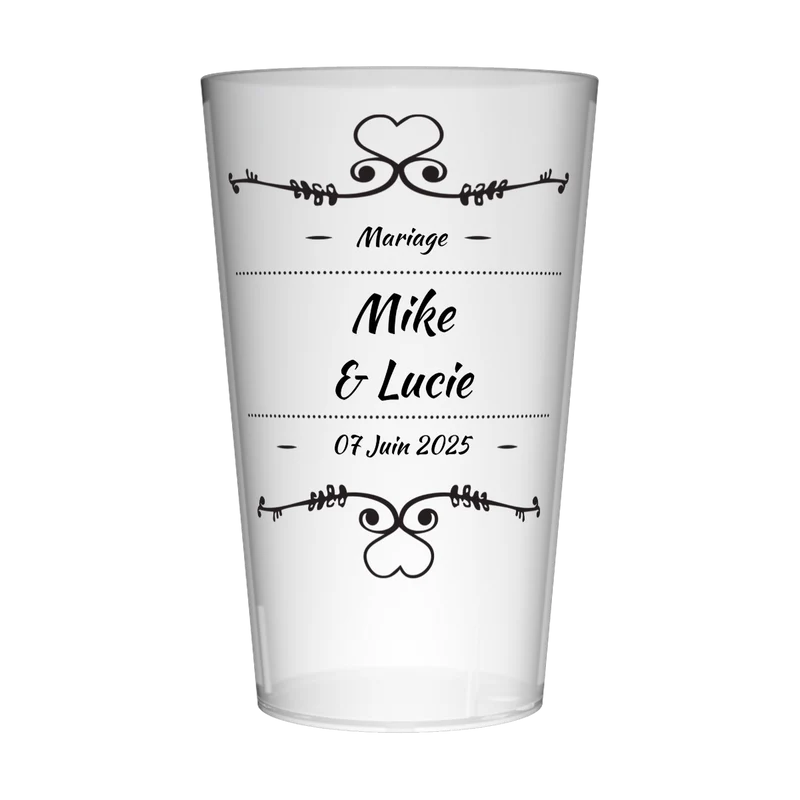 Gobelet personnalisé Mariage Black Heart